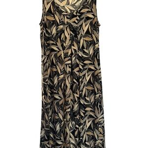 George Black Maxi Dress with Gold Leaf Print